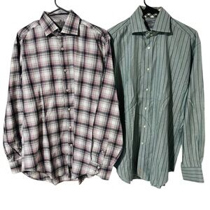 TD THOMAS DEAN Lot of Two Shirts Button Down Long Sleeve Mens Size Medium